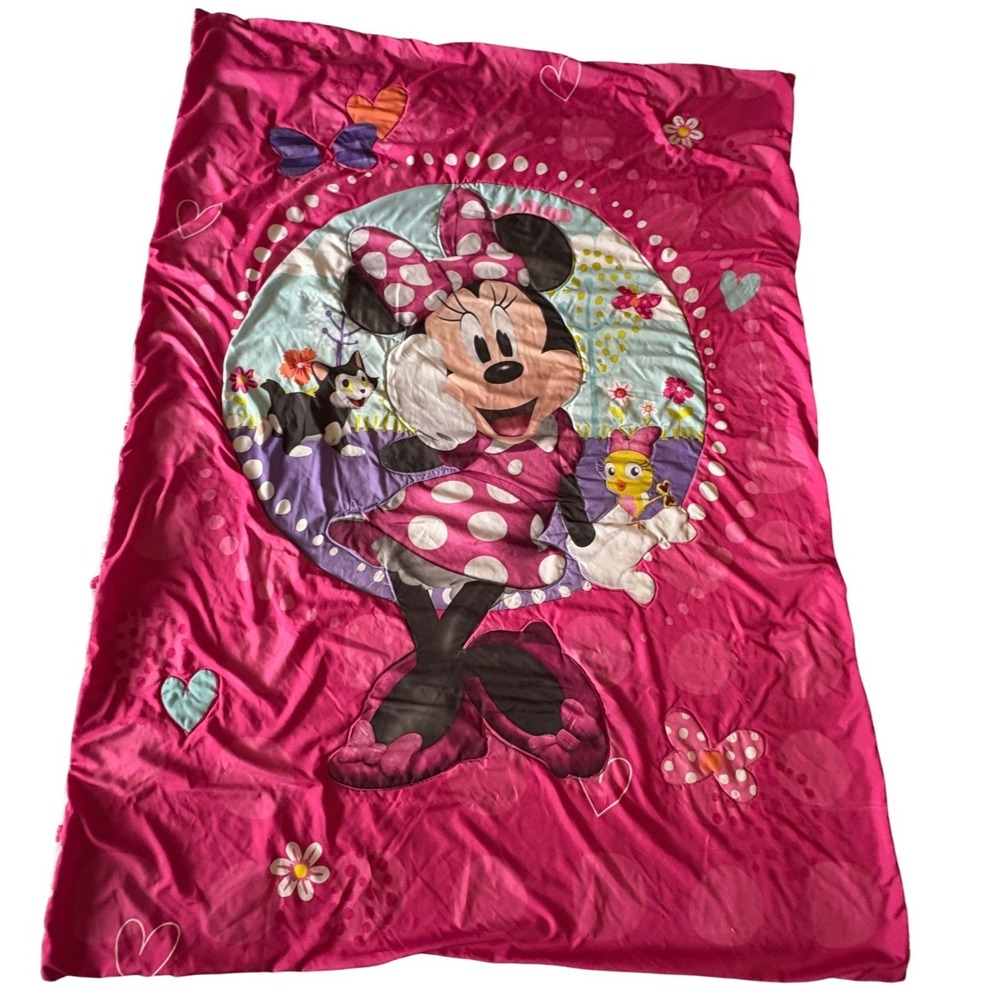 Disney Minnie Mouse Reversible Quilted Toddler Blanket Comforter (40" x 55")
